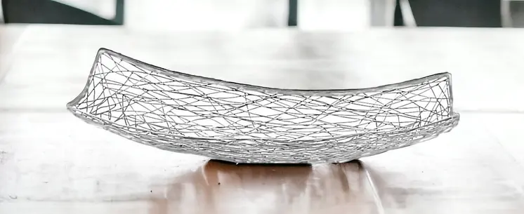Silver Abstract Entwined Wire Centerpiece Bowl