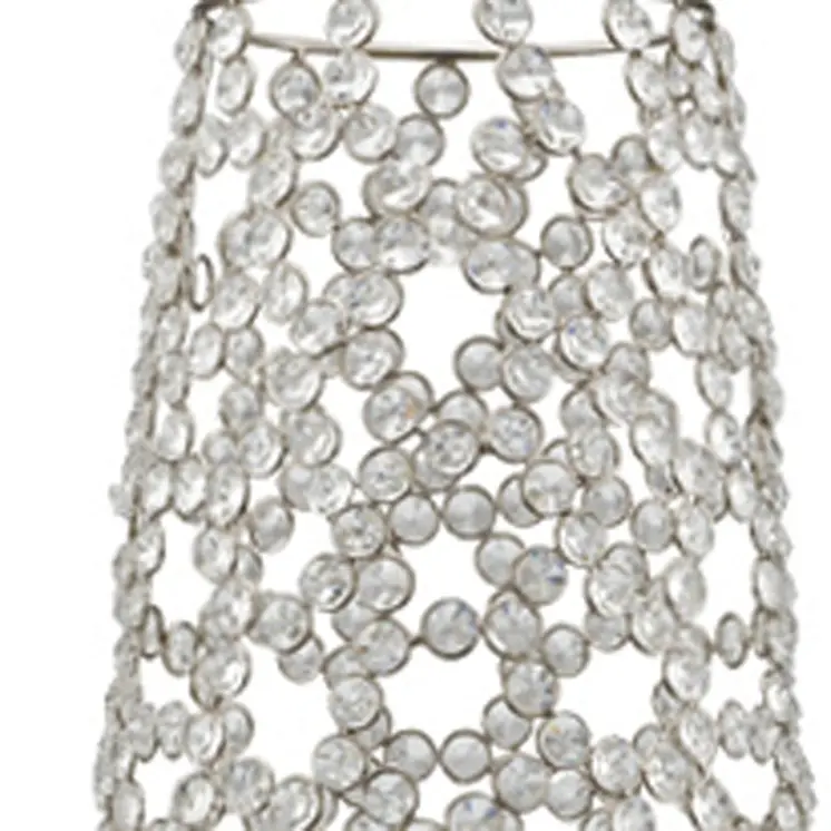 40" Silver Oval Crystal Glass Floor Vase With Faux Crystals
