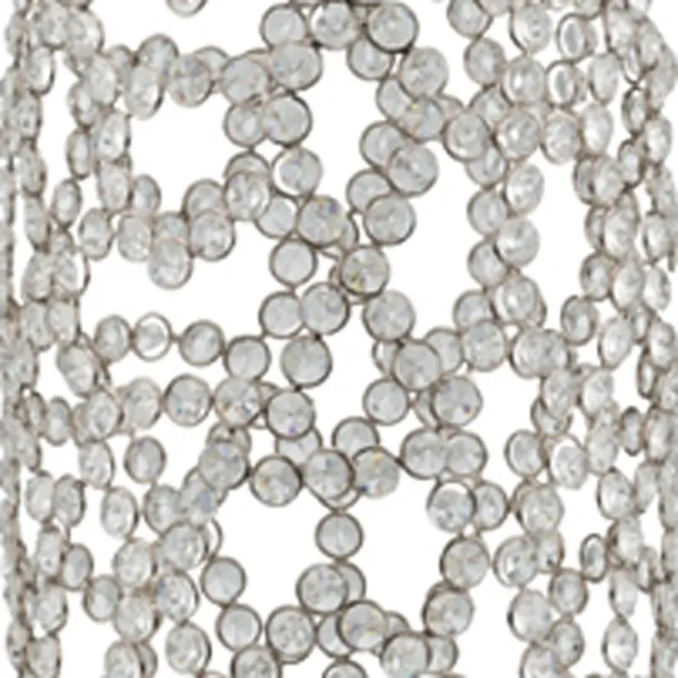 32" Silver Cylinder Crystal Glass Floor Vase With Faux Crystals