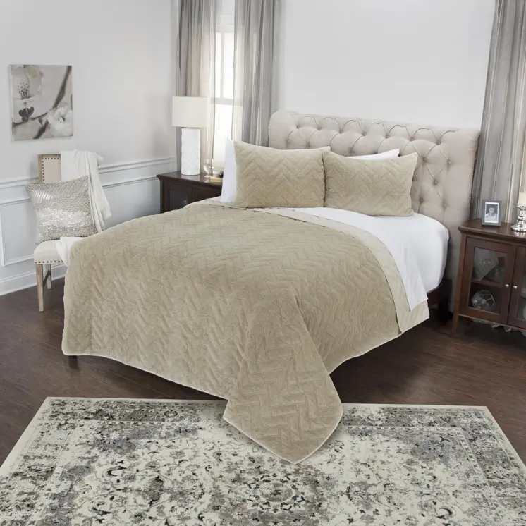 Gray Geometric King Quilt