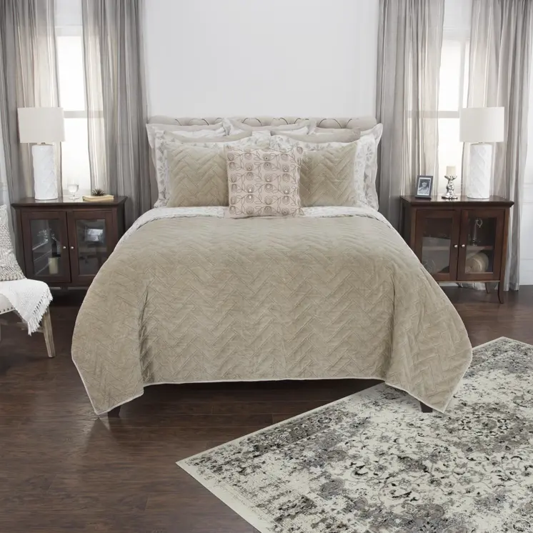 Gray Geometric King Quilt