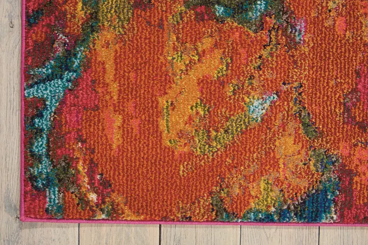5' X 7' Cayenne Abstract Power Loom Non Skid Area Rug