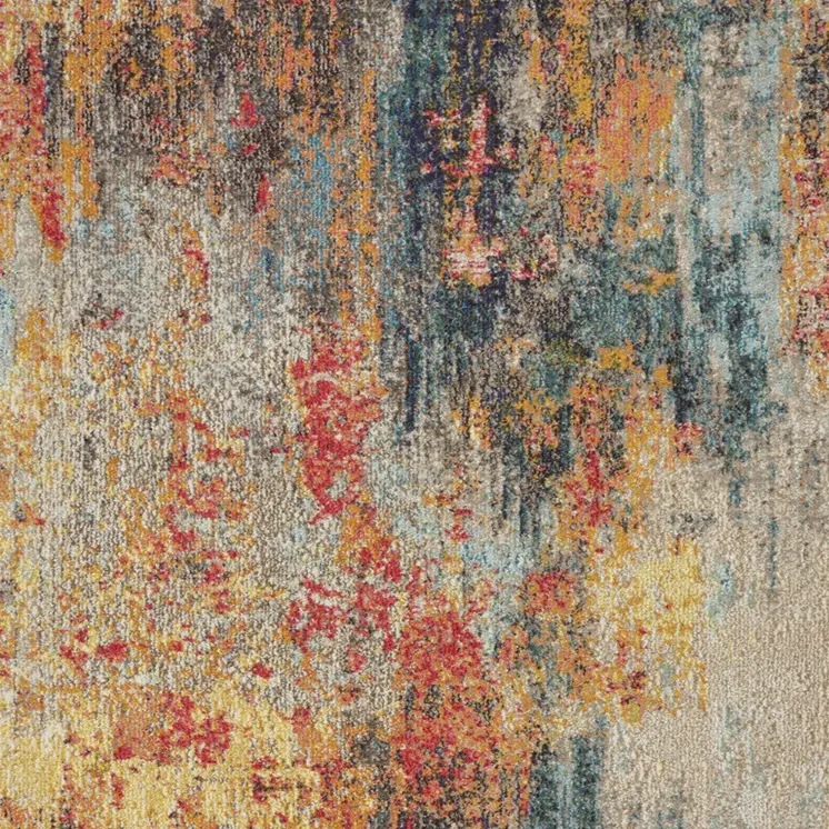 5' X 7' Multicolor Abstract Power Loom Non Skid Area Rug