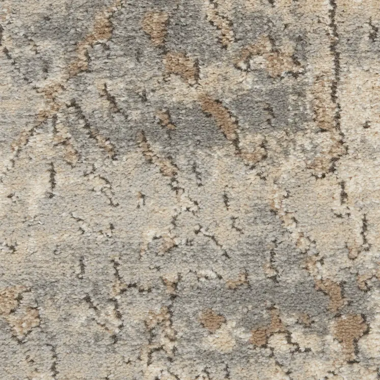 3' X 5' Beige And Grey Abstract Power Loom Non Skid Area Rug