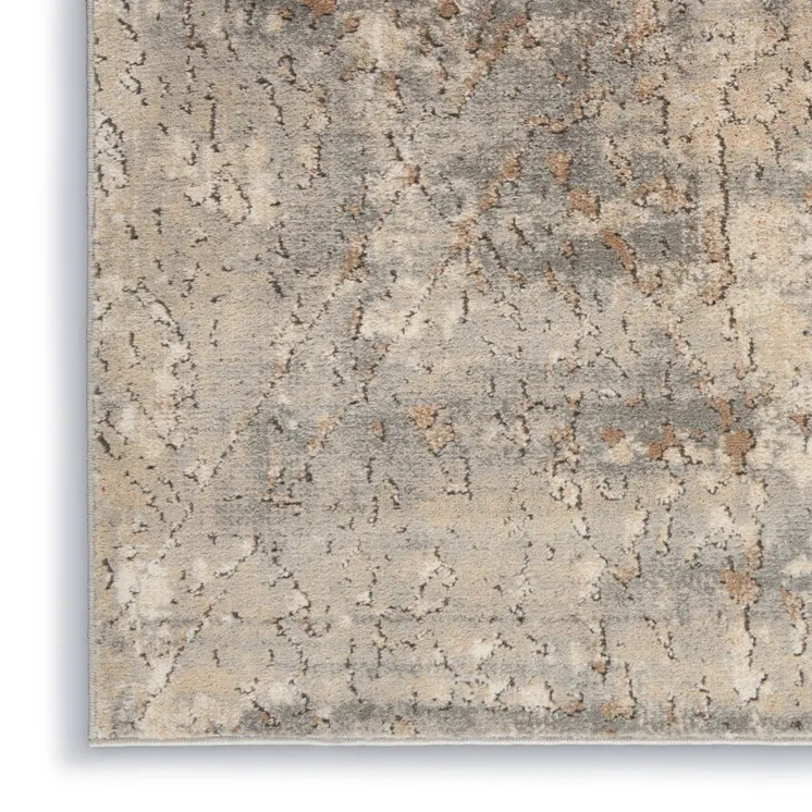 4' X 6' Beige And Grey Abstract Power Loom Non Skid Area Rug