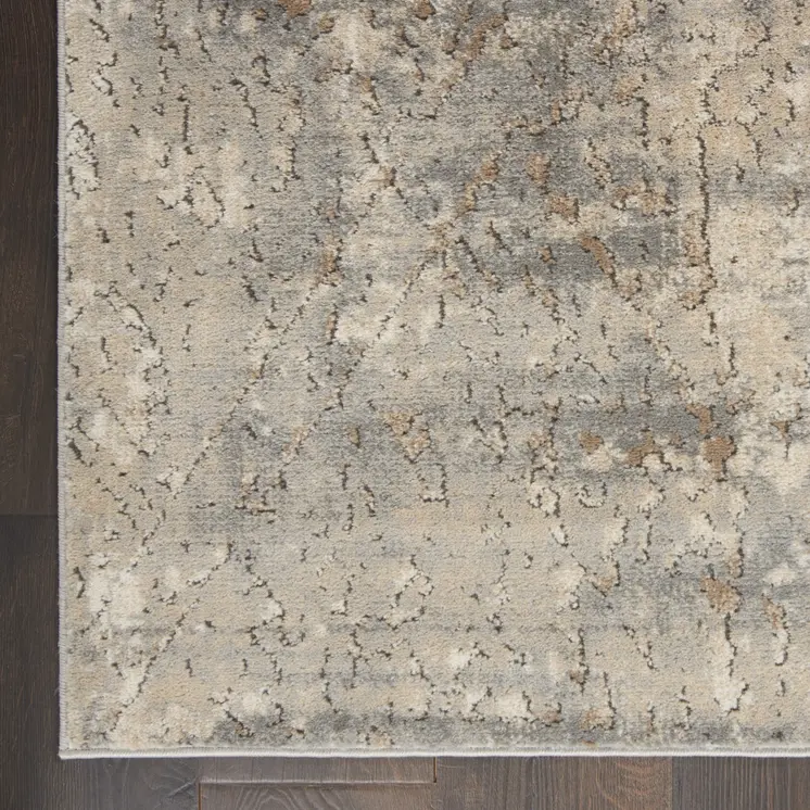 4' X 6' Beige And Grey Abstract Power Loom Non Skid Area Rug