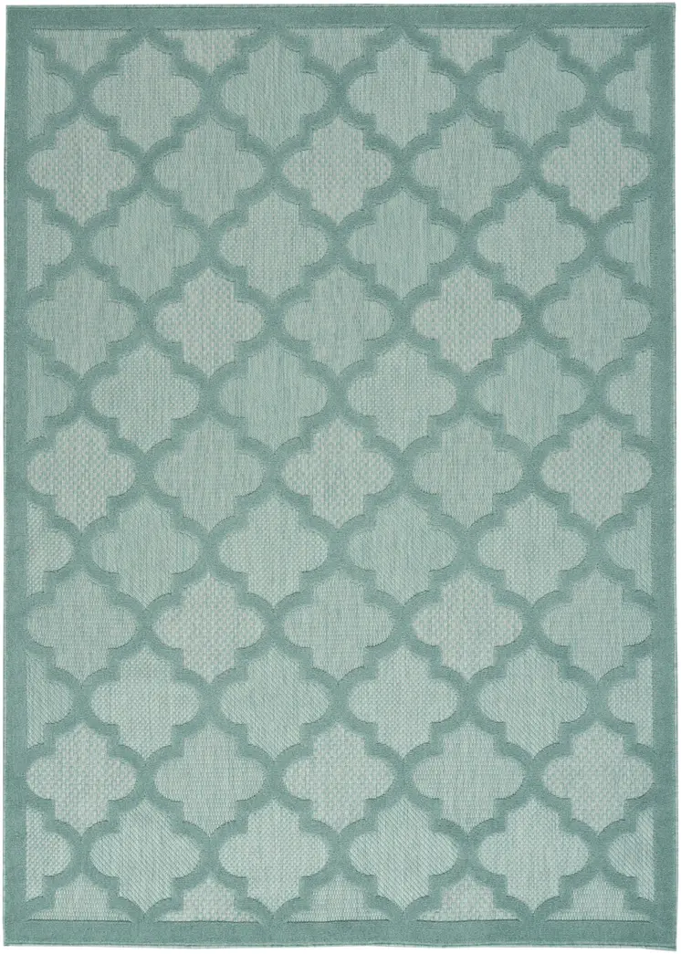 4' X 6' Aqua Indoor Outdoor Area Rug