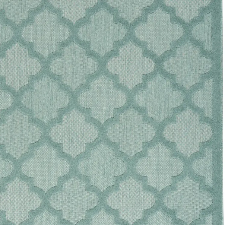 4' X 6' Aqua Indoor Outdoor Area Rug