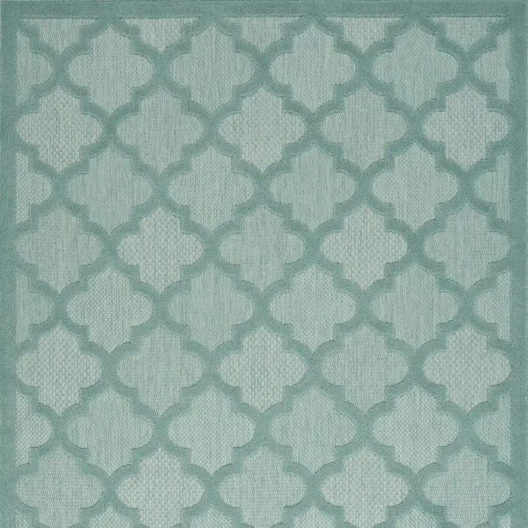 4' X 6' Aqua Indoor Outdoor Area Rug