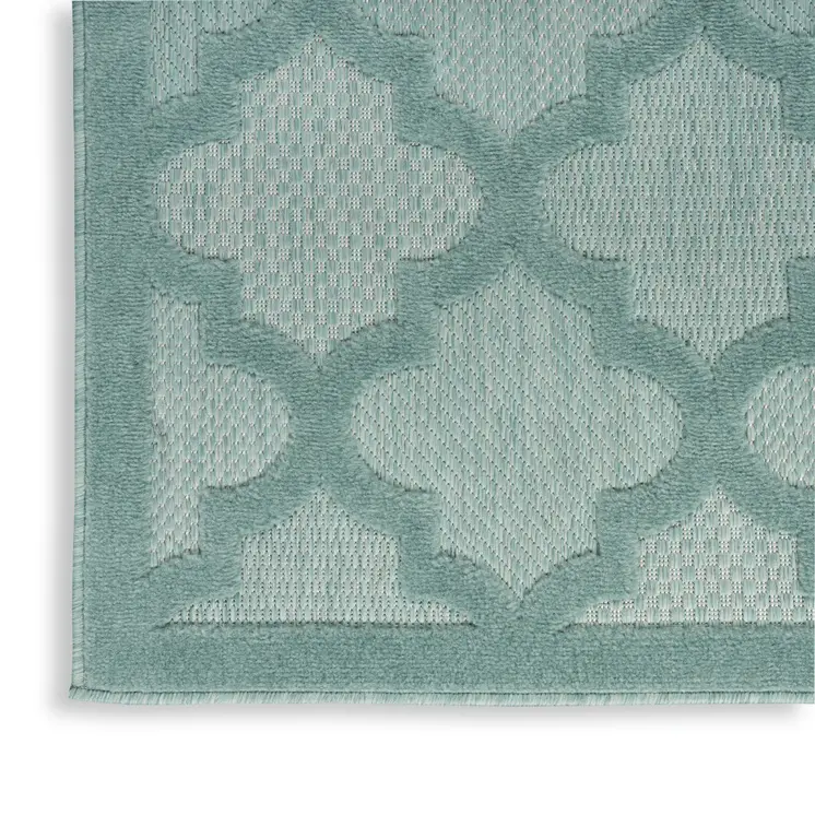 5' X 7' Aqua Indoor Outdoor Area Rug