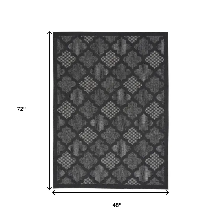 4' X 6' Charcoal Indoor Outdoor Area Rug