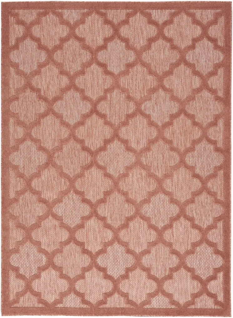 5' X 7' Coral Indoor Outdoor Area Rug