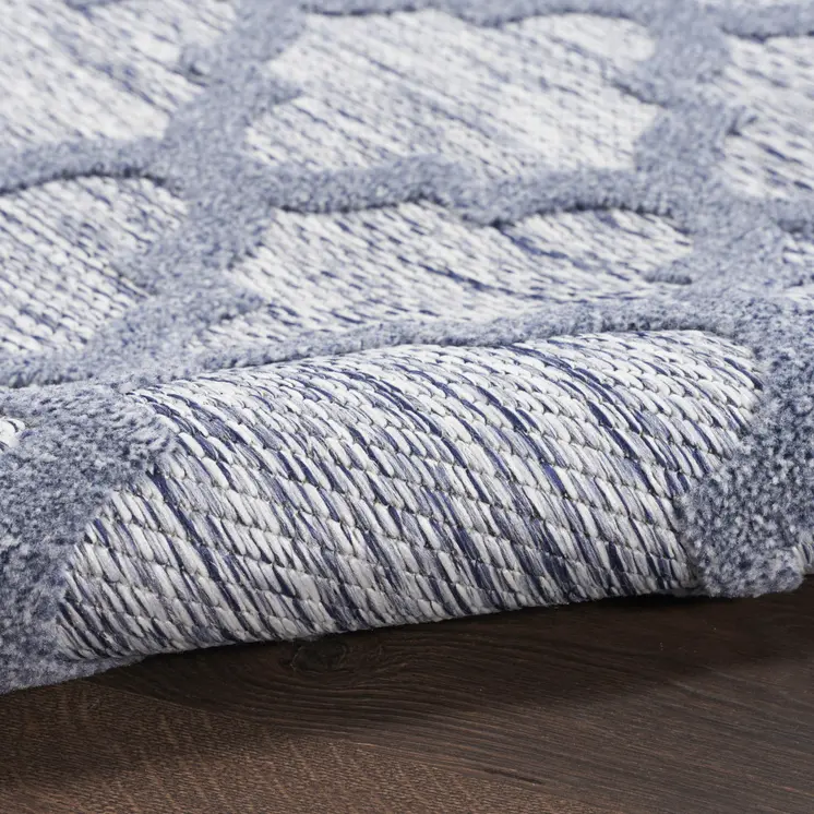 5' X 7' Denim Blue Indoor Outdoor Area Rug