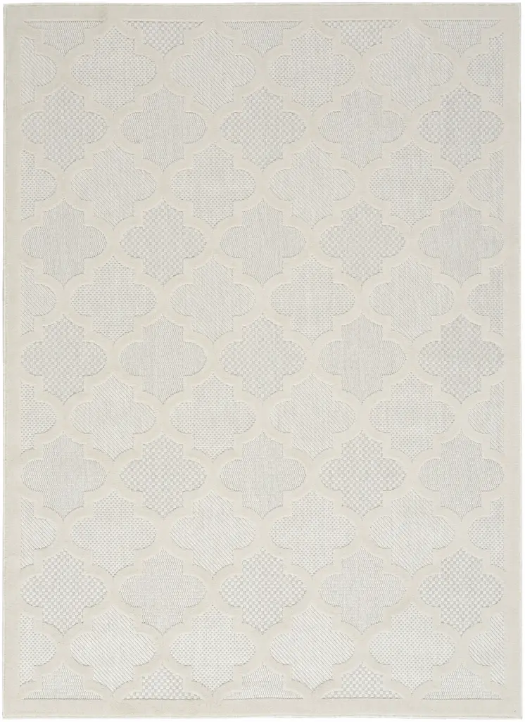 5' X 7' Ivory Indoor Outdoor Area Rug