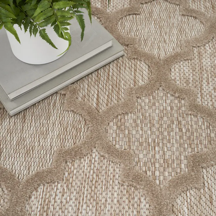 4' X 6' Beige Indoor Outdoor Area Rug