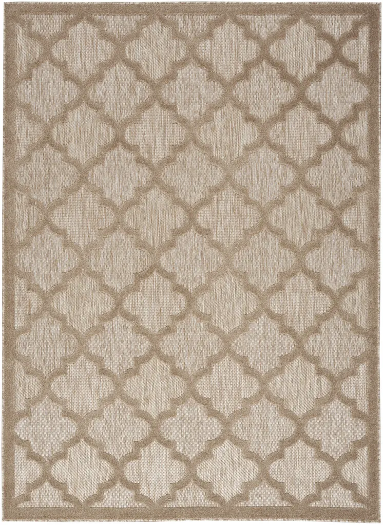 5' X 7' Beige Indoor Outdoor Area Rug
