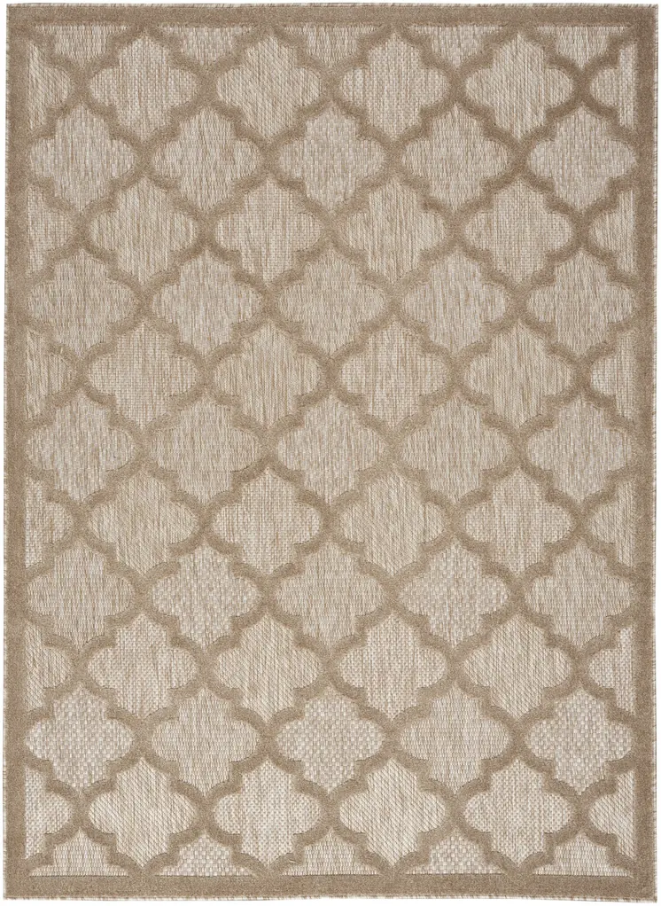 5' X 7' Beige Indoor Outdoor Area Rug