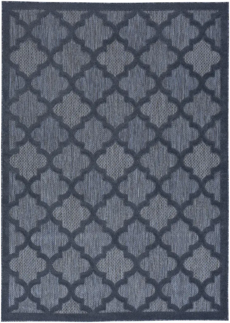 4' X 6' Blue Indoor Outdoor Area Rug