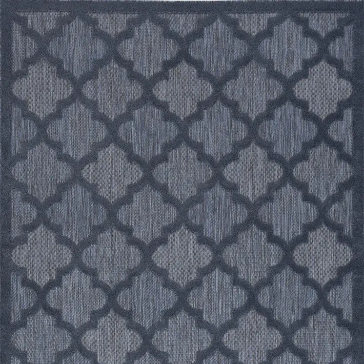 4' X 6' Blue Indoor Outdoor Area Rug