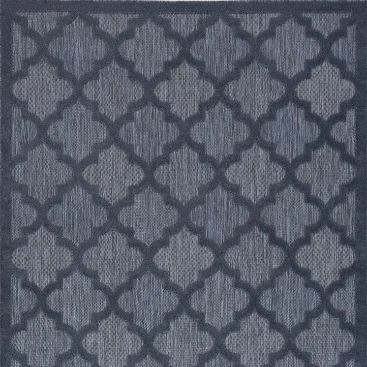 4' X 6' Blue Indoor Outdoor Area Rug