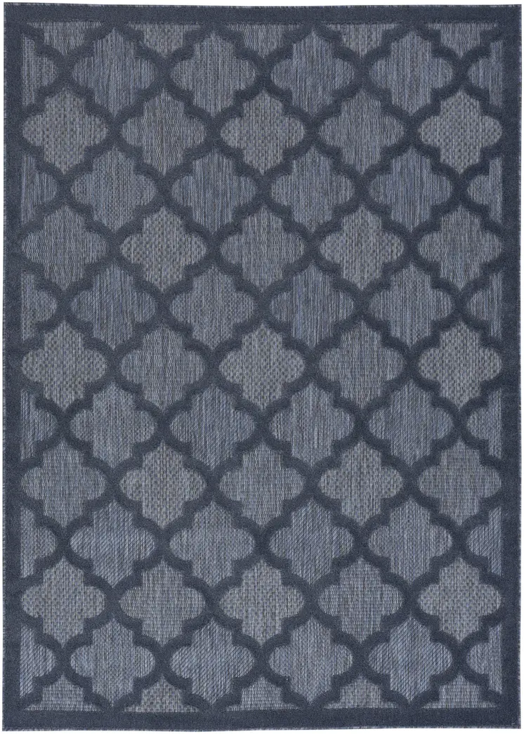 5' X 7' Blue Indoor Outdoor Area Rug