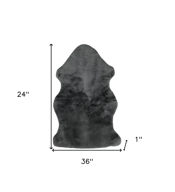 Charcoal Plain Weave Faux Fur Solid Color Throw