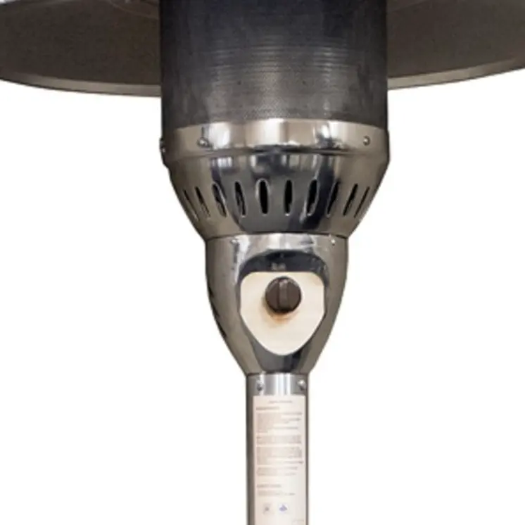 41000 BTU Silver Steel Natural Gas Cylindrical Pole Standing Patio Heater