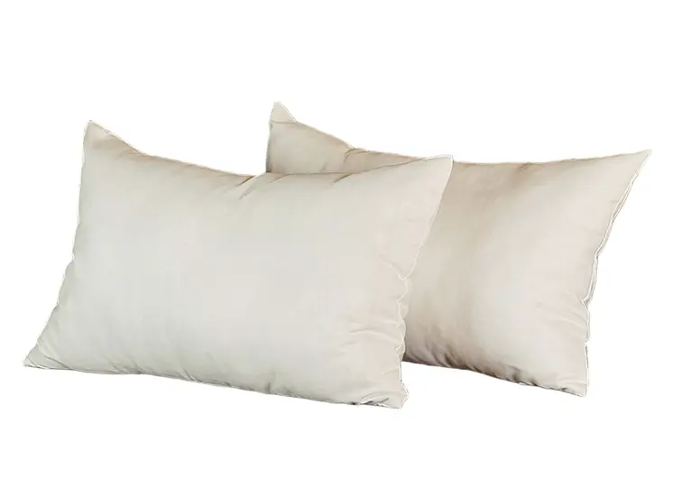 Set of Two 12" X 20" White Fabric Lumbar Throw Pillow Covers