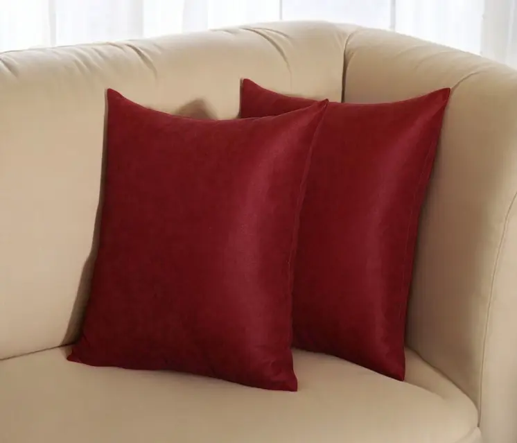 Set of Two Red Throw Pillow Covers