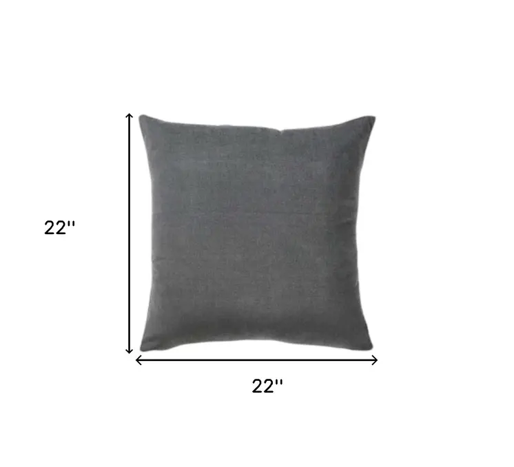 Set of Two 22" Gray Throw Pillow Covers