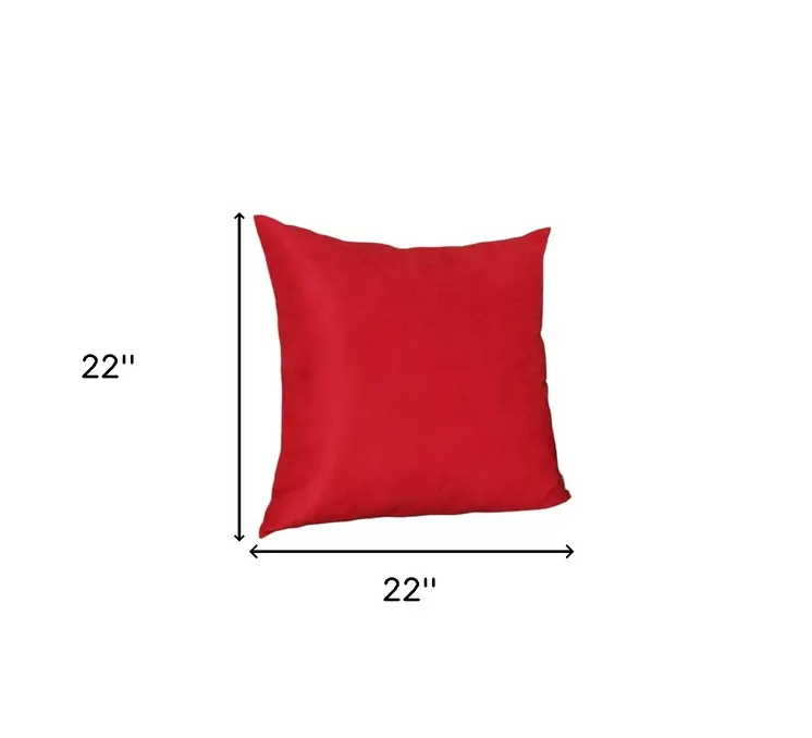 Set of Two 22" Red Throw Pillow Covers