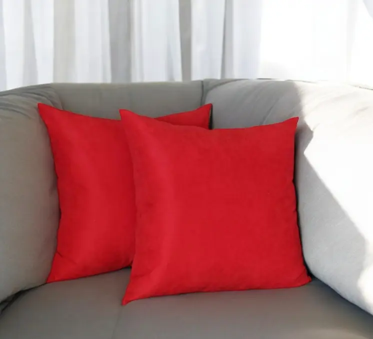 Set of Two 22" Red Throw Pillow Covers