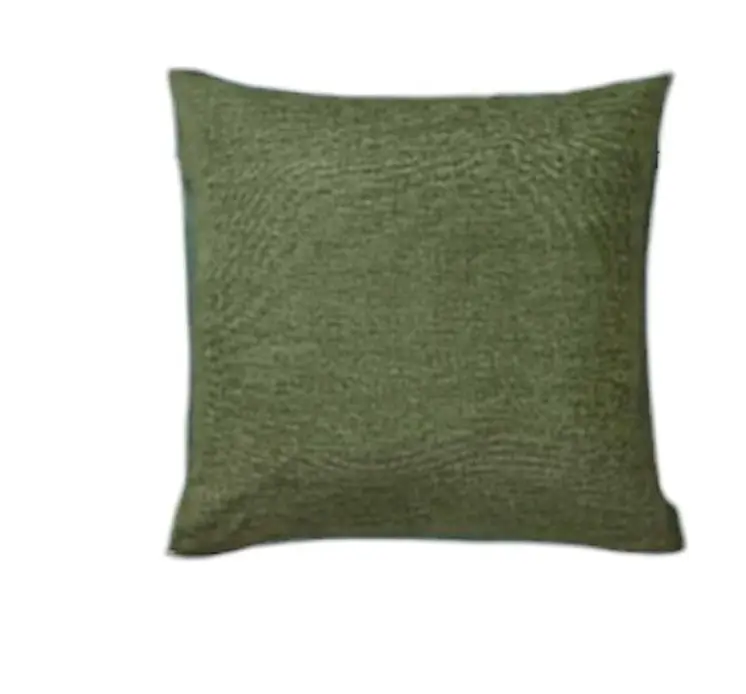 Set Of Four 17" X 17" Fern Green Polyester Zippered Pillow Cover