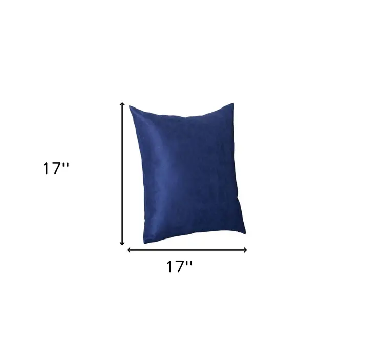Set Of Four 17" X 17" Navy Blue Polyester Zippered Pillow Cover