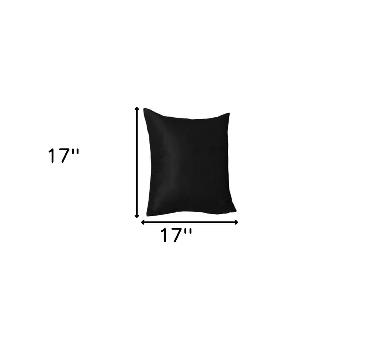 Set Of Four 17" X 17" Black Polyester Zippered Pillow Cover