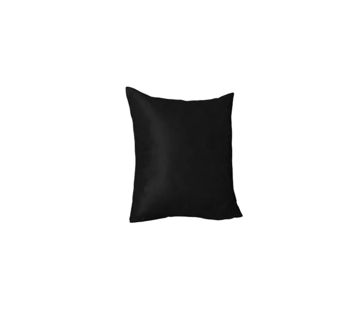 Set Of Four 17" X 17" Black Polyester Zippered Pillow Cover