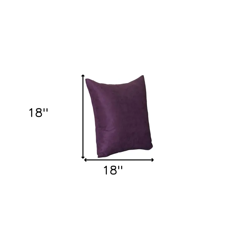 Set Of Four 18" X 18" Purple Polyester Zippered Pillow Cover