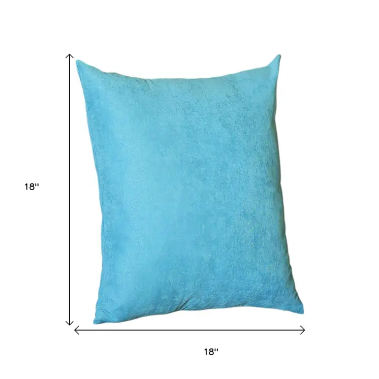 Set Of Four 18" X 18" Sky Blue Polyester Zippered Pillow Cover
