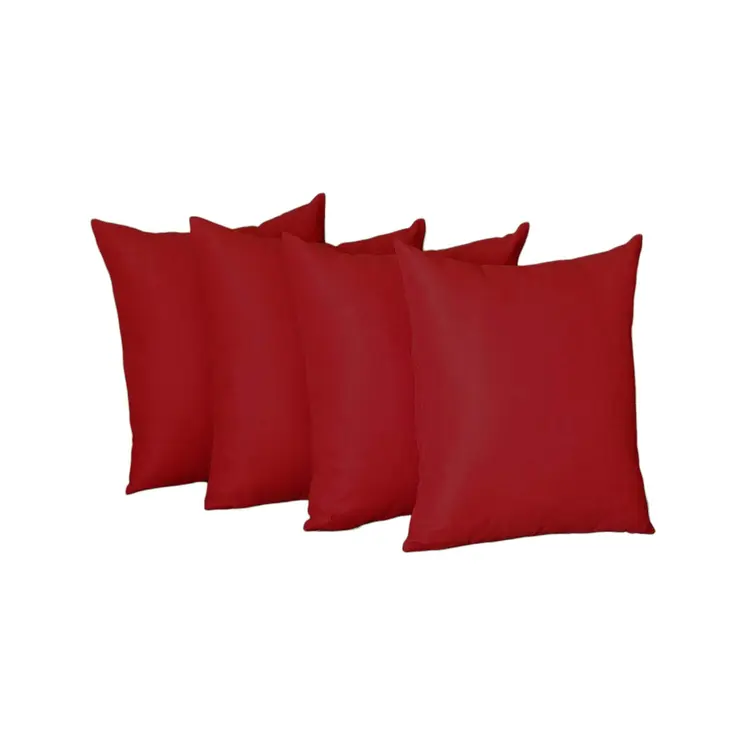 Set of Four 18" Red Throw Pillow Covers