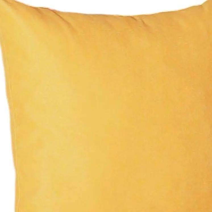Set of Four 18" Yellow Fabric Throw Pillow Covers