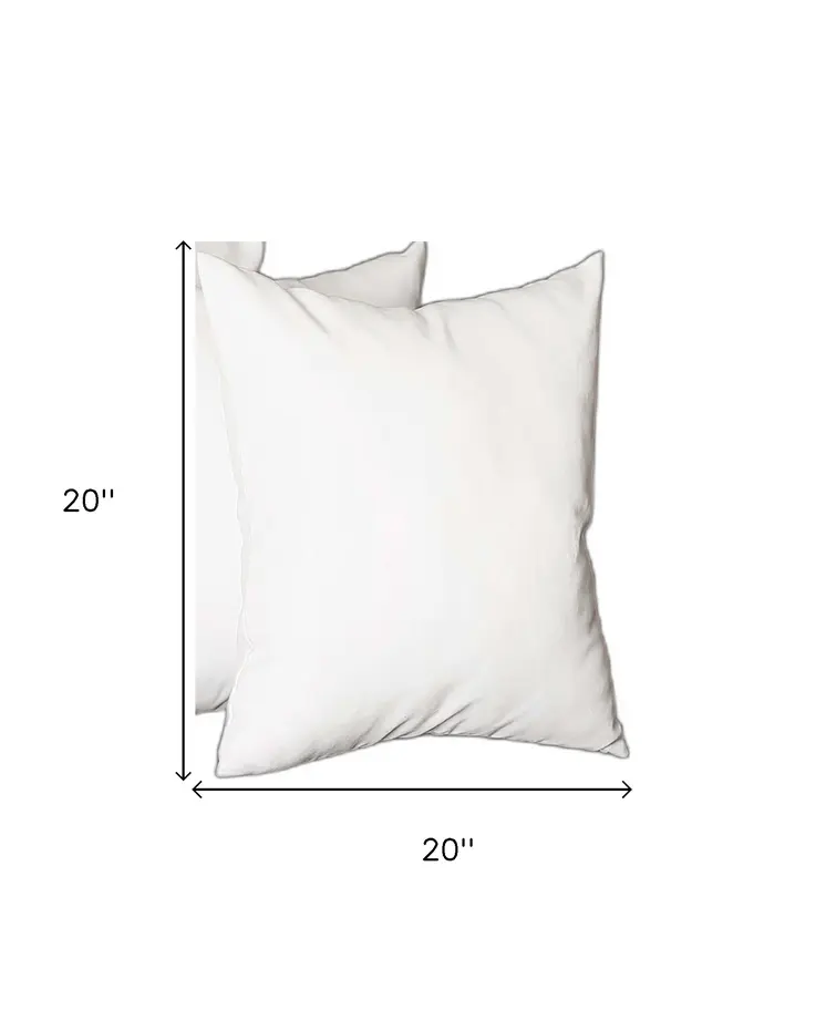 Set Of Four 20" X 20" White Polyester Zippered Pillow Cover