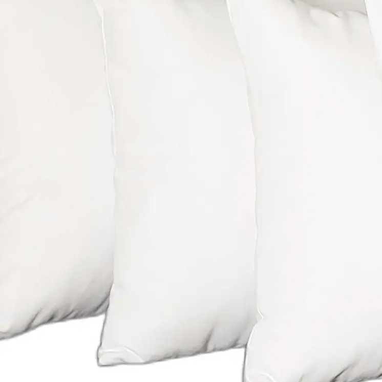 Set Of Four 20" X 20" White Polyester Zippered Pillow Cover