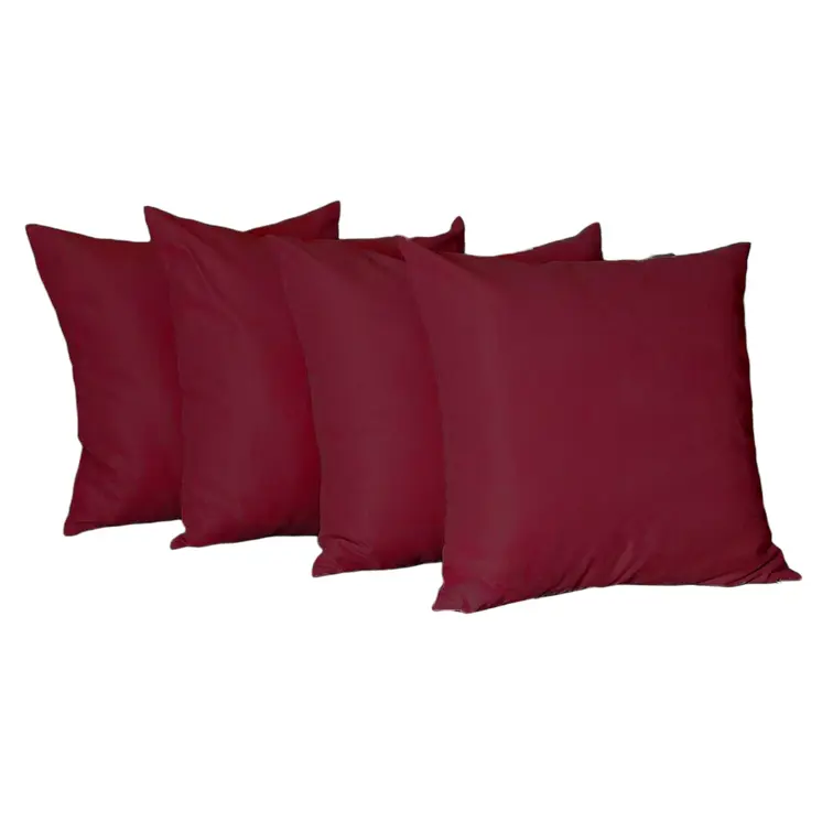 Set of Four 22" Red Throw Pillow Covers