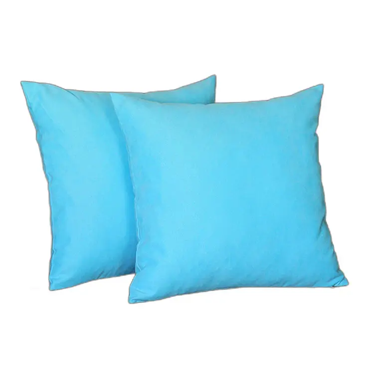 Set Of Two 20" X 20" Sky Blue Polyester Zippered Pillow