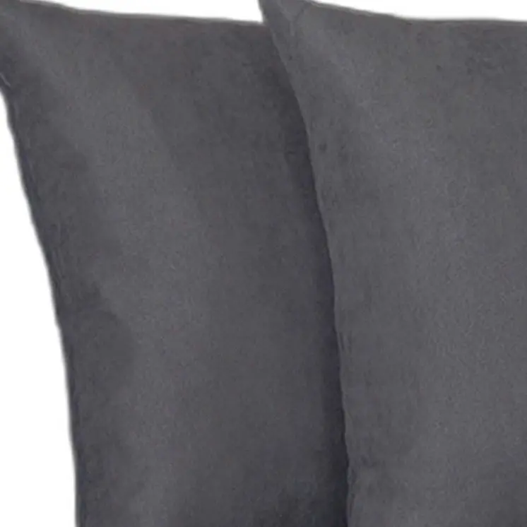 Set Of Two 20" X 20" Gray Polyester Zippered Pillow