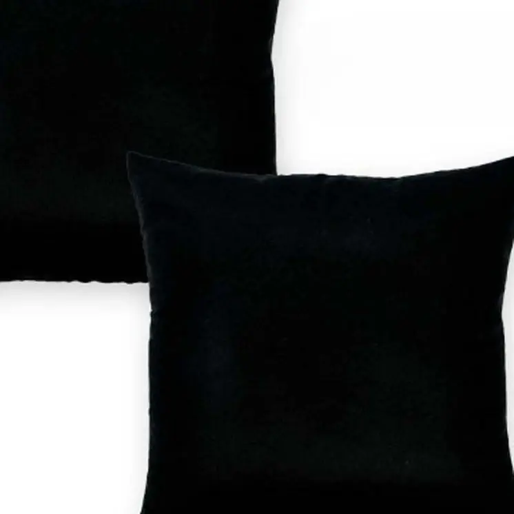 Set Of Two 20" X 20" Black Polyester Zippered Pillow