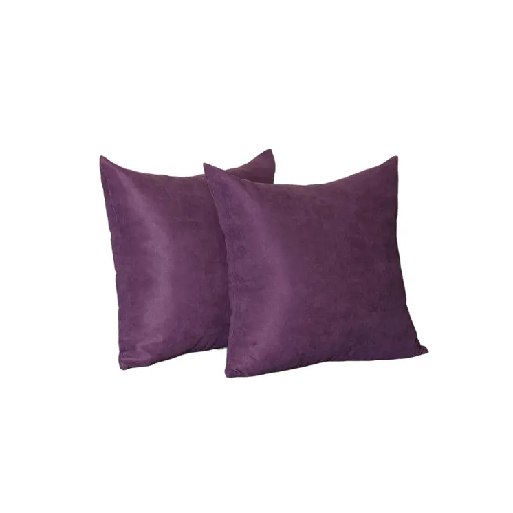 Set Of Two 18" X 18" Purple Polyester Zippered Pillow Cover