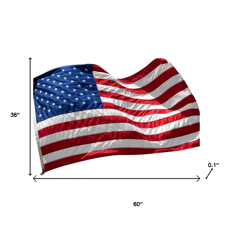 Set of Four Red White And Blue Embroidered Nylon American Flags
