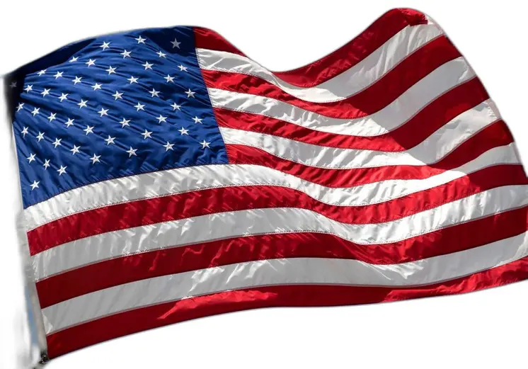 Set of Four Red White And Blue Embroidered Nylon American Flags