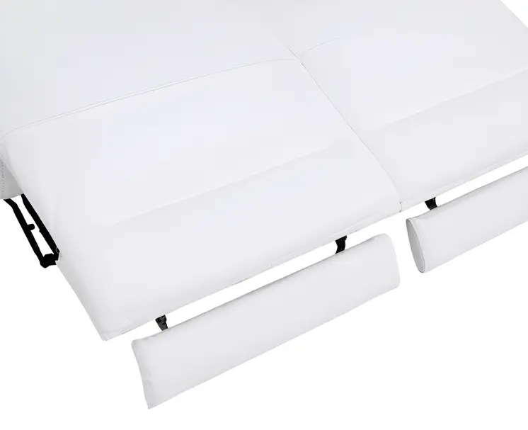 Two Piece White Italian Leather Five Person Seating Set